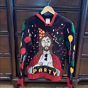 Ugly Christmas Sweater V-Neck with Festive Design